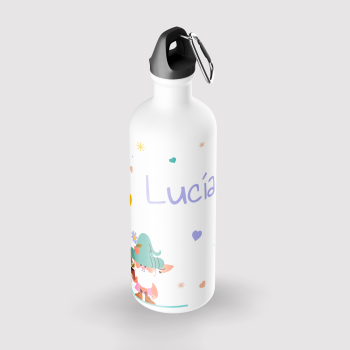 Botella aluminio 400 ml con nombre y diseño de gnomos cute Botella aluminio 400 ml con nombre y diseño de gnomos cute