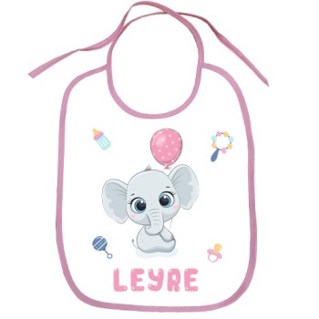 Babero Rosa Personalizado con Nombre 