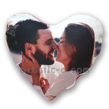 Cojín personalizado corazón cara posterior roja Cojín personalizado corazón cara posterior roja
