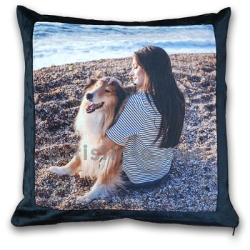 Coj&iacute;n personalizado de terciopelo negro