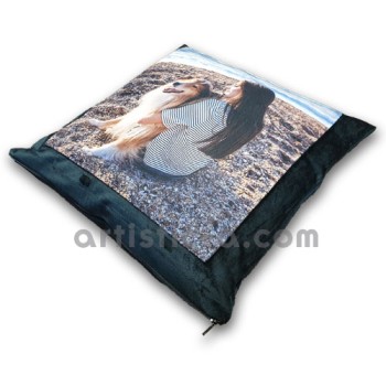 Coj&iacute;n personalizado de terciopelo negro