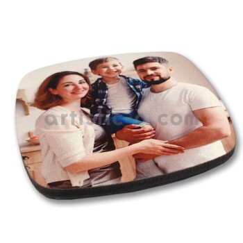 Imán cuadrado ovalado personalizado de madera Imán cuadrado ovalado personalizado de madera