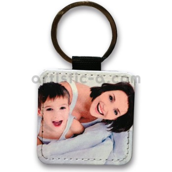 Llavero cuadrado simil cuero personalizado