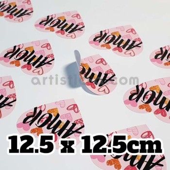 100 pegatinas con forma de corazón de 12'5x12'5cm 100 pegatinas con forma de corazón de 12'5x12'5cm