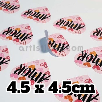 100 pegatinas con forma de corazón de 4'5x4'5cm 100 pegatinas con forma de corazón de 4'5x4'5cm