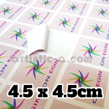 100 pegatinas cuadradas de 4'5x4'5cm