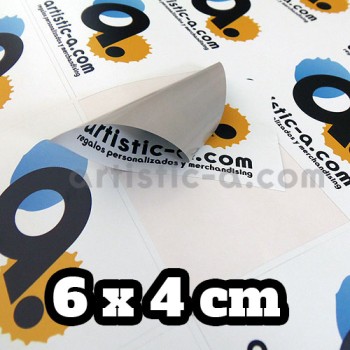 100 pegatinas rectangulares de 6x4cm 