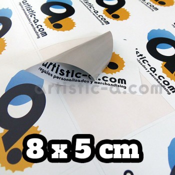 100 pegatinas rectangulares de 8x5cm 