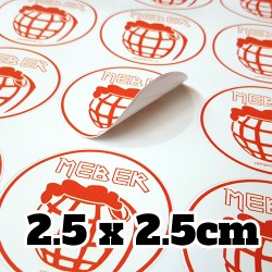 125 pegatinas circulares de 2'5cm de diámetro