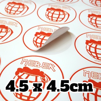 100 pegatinas circulares de 4'5cm de diámetro