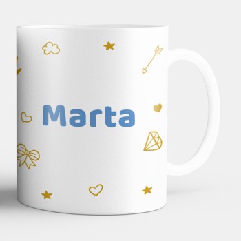 Taza infantil con nombre y princesa azul