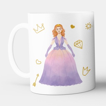 Taza infantil con nombre y princesa morada