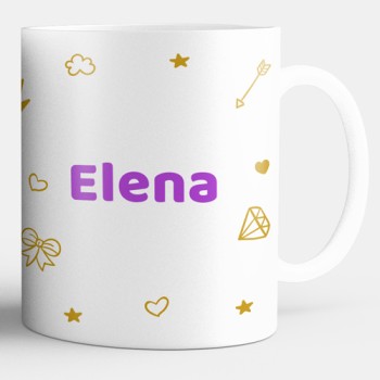 Taza infantil con nombre y princesa morada