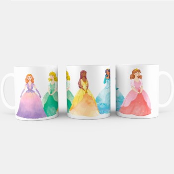 Taza infantil con nombre y princesas