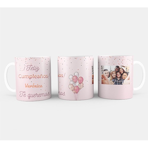 taza personalizada Feliz cumpleaños Globos Taza personalizada Feliz Cumpleaños Globos