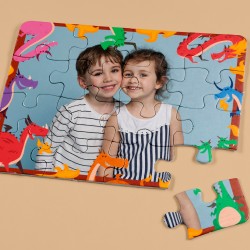 Puzzle infantil personalizado de 12 piezas con marco de dragones