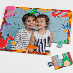 Puzzle infantil personalizado de 12 piezas con marco de dragones