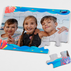 Puzzle infantil personalizado de 12 piezas con marco de mar