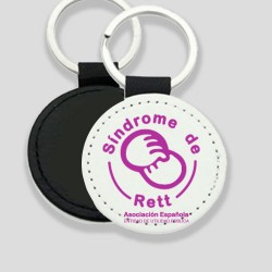 Llavero circular simil cuero logo Rett