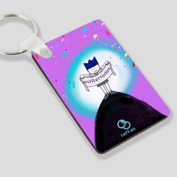 Llavero de madera Mr. Hair de la AESR. Llavero de madera Mr. Hair de la AESR.