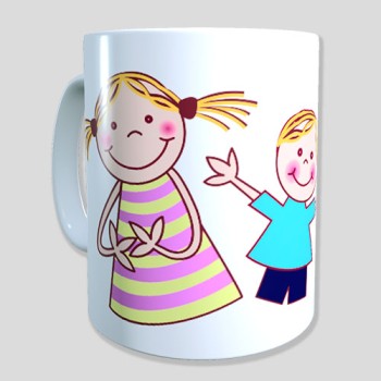 Taza de cerámica Gretta y Frett Taza de cerámica Gretta y Frett