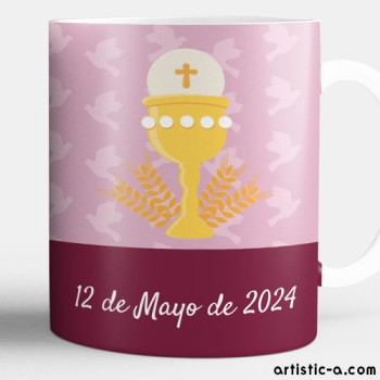 Taza Personalizada Comunión Cáliz Granate Taza Personalizada Comunión Cáliz Granate