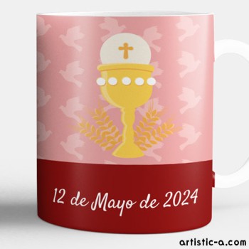 Taza Personalizada Comunión Cáliz Rojo Taza Personalizada Comunión Cáliz Rojo