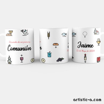 Taza Personalizada Comunión Doodles Taza Personalizada Comunión Doodles