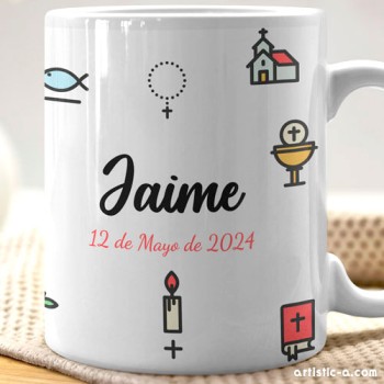 Taza Personalizada Comunión Doodles Taza Personalizada Comunión Doodles