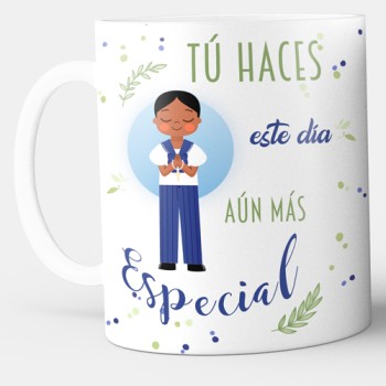 Taza Personalizada Comuni&oacute;n Ni&ntilde;o Moreno