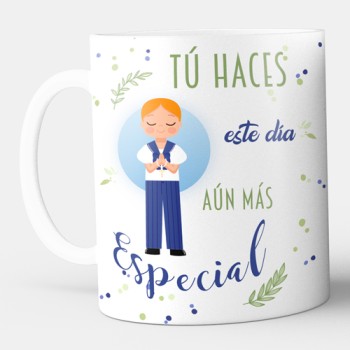 Taza Personalizada Comuni&oacute;n Ni&ntilde;o Pelirrojo