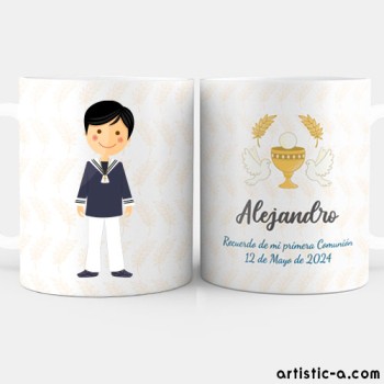 Taza Personalizada Comunión Niño Marinero Taza Personalizada Comunión Niño Marinero