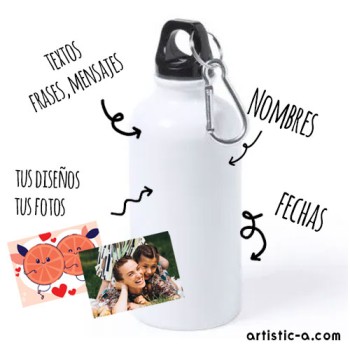 Botella aluminio 400 ml con tu dise&ntilde;o
