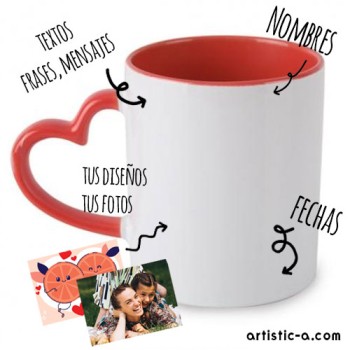 Taza asa corazón con tu diseño