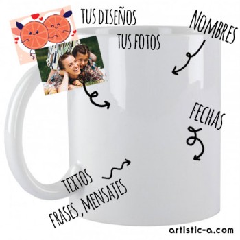 Taza blanca con tu diseño