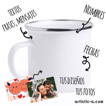 Taza metálica con tu diseño