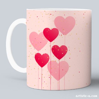 Taza Corazones globo