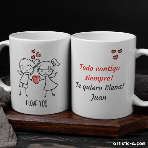 Tazas personalizadas Corazones y San Valentín Ludilabel