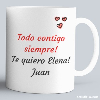 Taza Mu&ntilde;ecos besandose