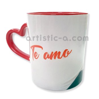 Taza asa corazón con tu diseño Taza asa corazón con tu diseño