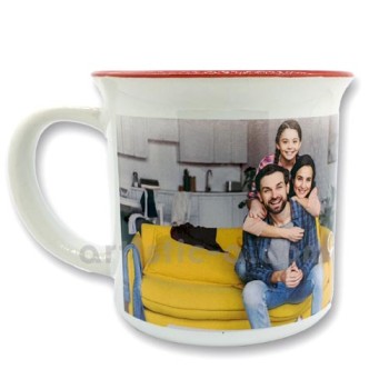 Taza borde de color con foto