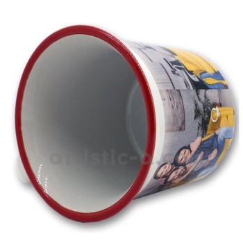 Taza borde de color con tu diseño Taza borde de color con tu diseño