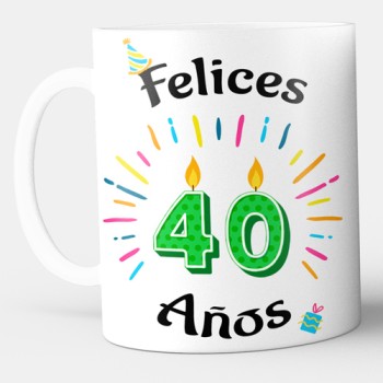 Taza 40 cumplea&ntilde;os con nombre