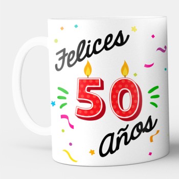 Taza 50 cumplea&ntilde;os con nombre