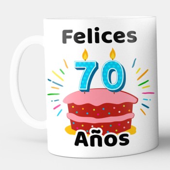 Taza 70 cumplea&ntilde;os con nombre