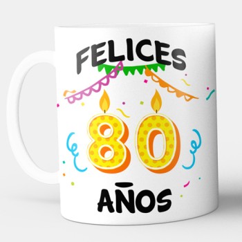 Taza 80 cumplea&ntilde;os con nombre