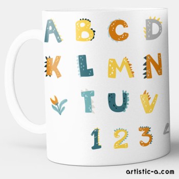 Taza infantil con nombre y abecedario Taza infantil con nombre y abecedario