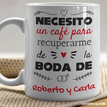 Taza Personalizada Boda Café