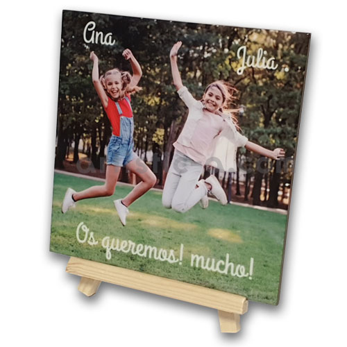 Azulejo de 20x20 cm personalizado con soporte