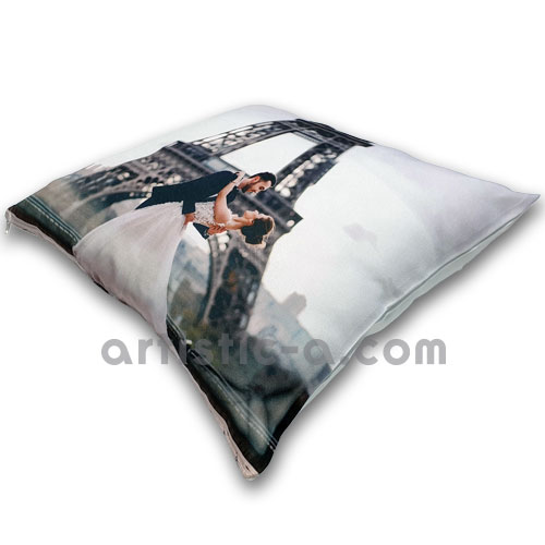 Detalle de la funda lavable y cremallera del cojín 40x40cm